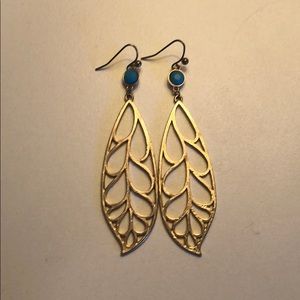 Gold and turquoise earrings